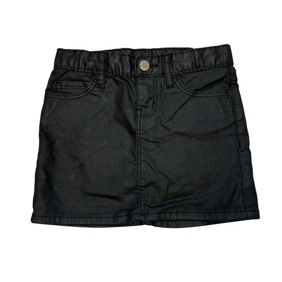 GapKids Girls Coated Black Denim Jean Skirt Size 6 Regular - Picture 1 of 5